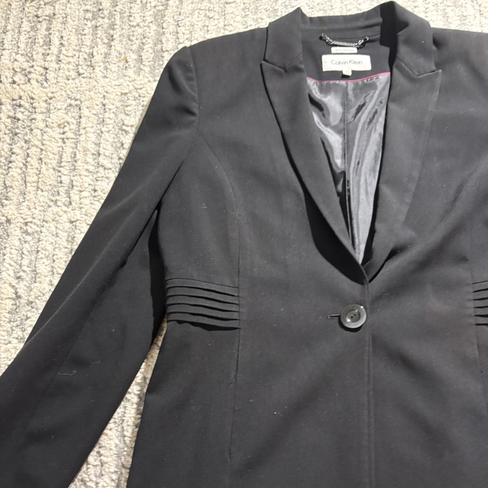 Calvin Klein black career blazer smart work suit size 10 - Picture 2 of 4